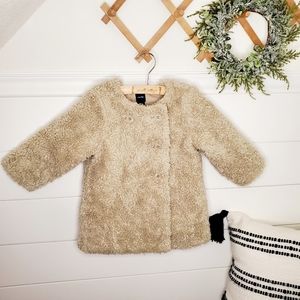 Baby Gap Faux Tan Sherpa Swing Flyaway Coat 18-24M